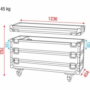 Showtec Case for 12x Sunstrip Active 3 stackable sections with accessory compartment