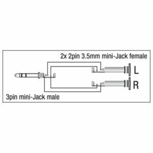 DAP XGA16 - mini-jack/M stereo to 2x mini-jack/F